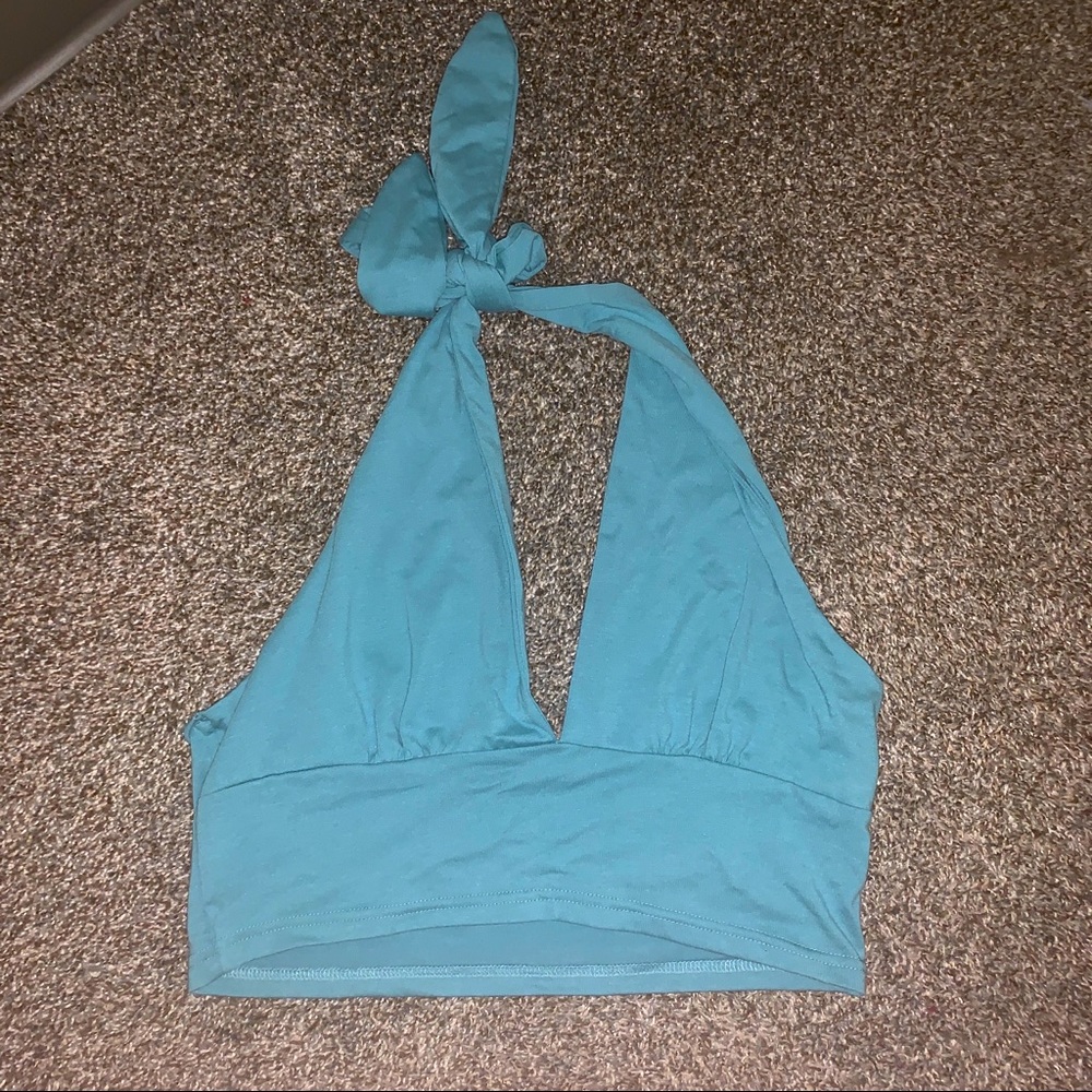 Teal halter top size xl